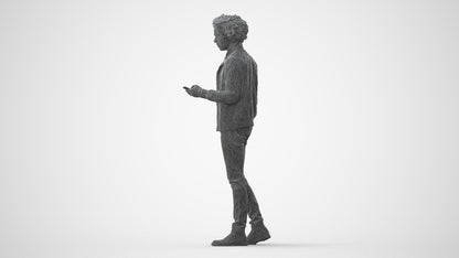 photogrammetry 3D man casual standing, realistic human model archviz FBX, square thumbnail