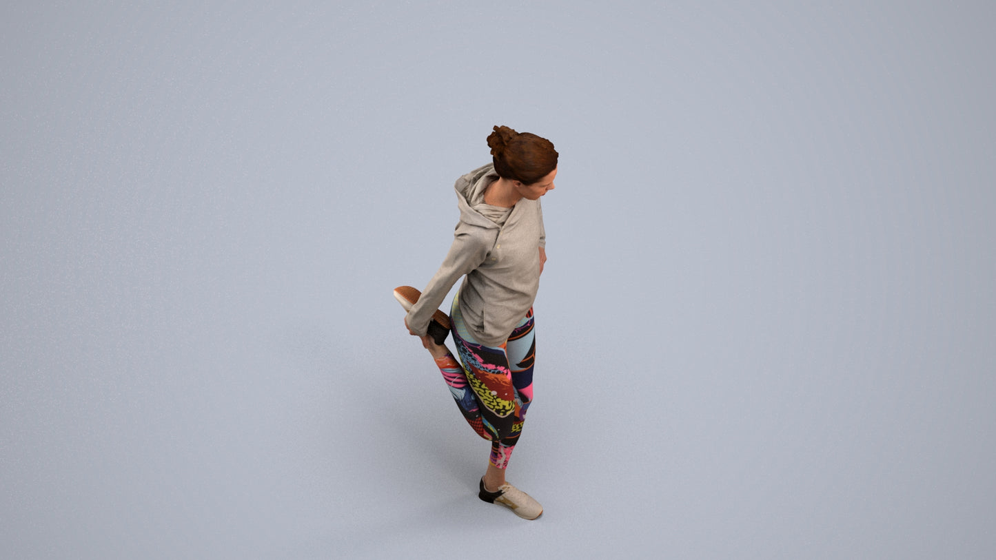 realistic 3D people woman sport, render-ready for V-Ray and Corona, FBX OBJ, back view render