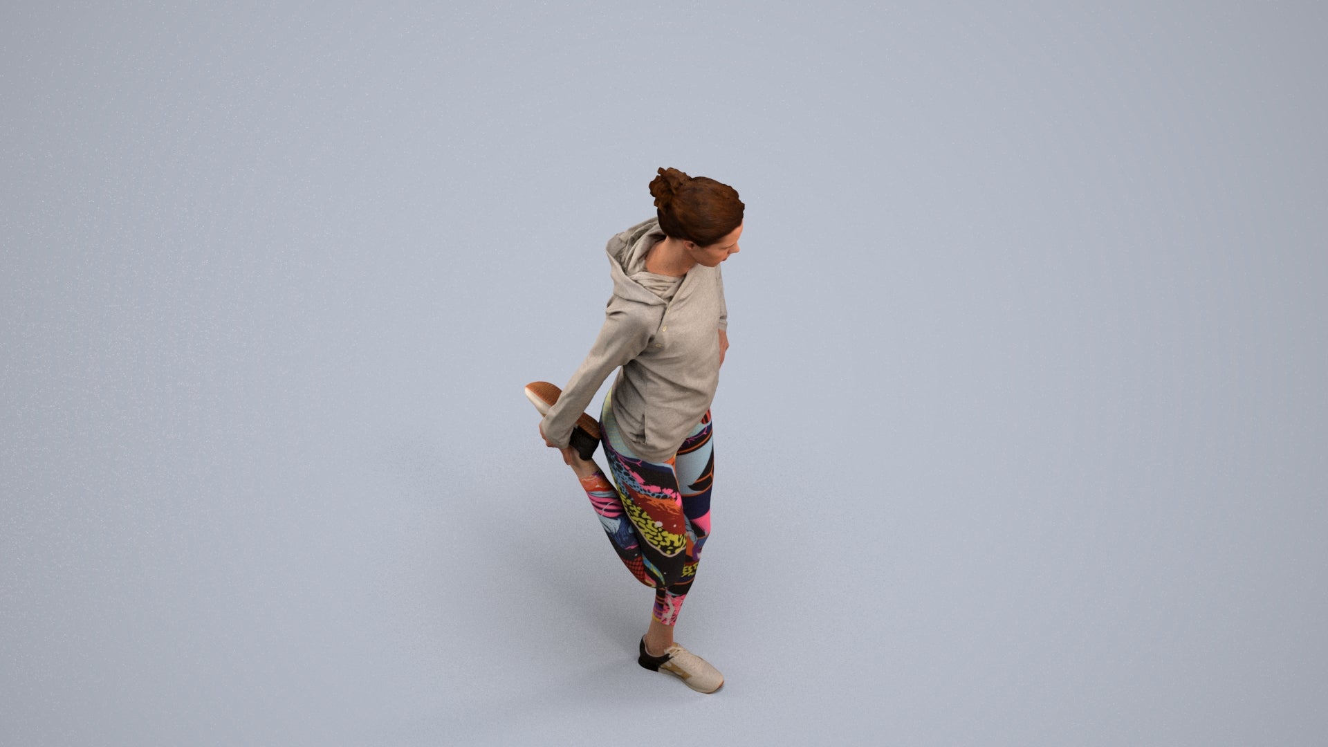 realistic 3D people woman sport, render-ready for V-Ray and Corona, FBX OBJ, back view render