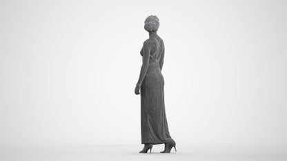 3D people model woman formal formalaffairs, scanned human for 3ds Max rendering, wireframe front view