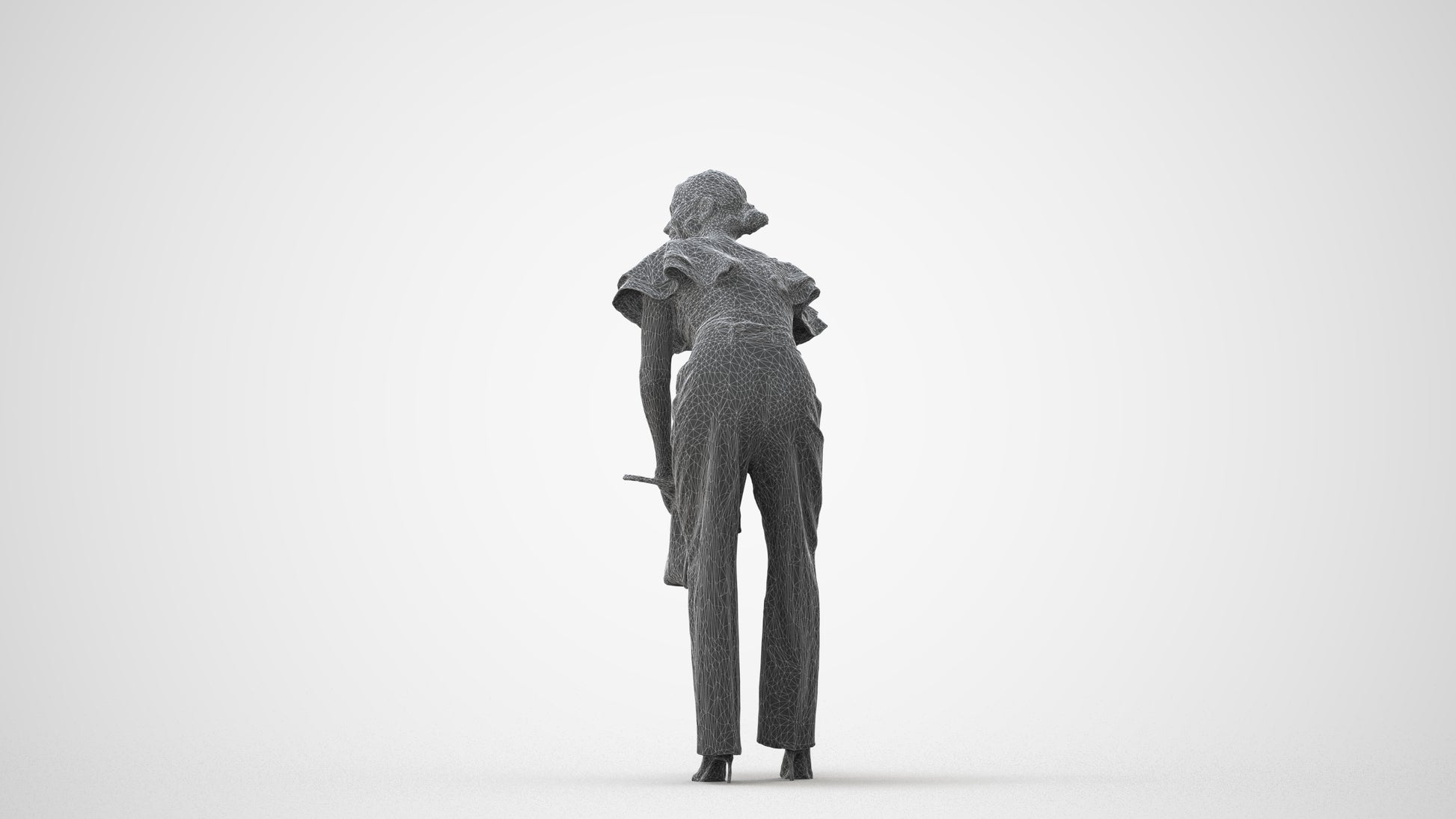 3D scanned woman standing business, photorealistic archviz people for Enscape and SketchUp, square thumbnail
