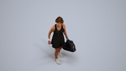 realistic 3D woman sport, scanned archviz people for Blender and 3ds Max, back view render