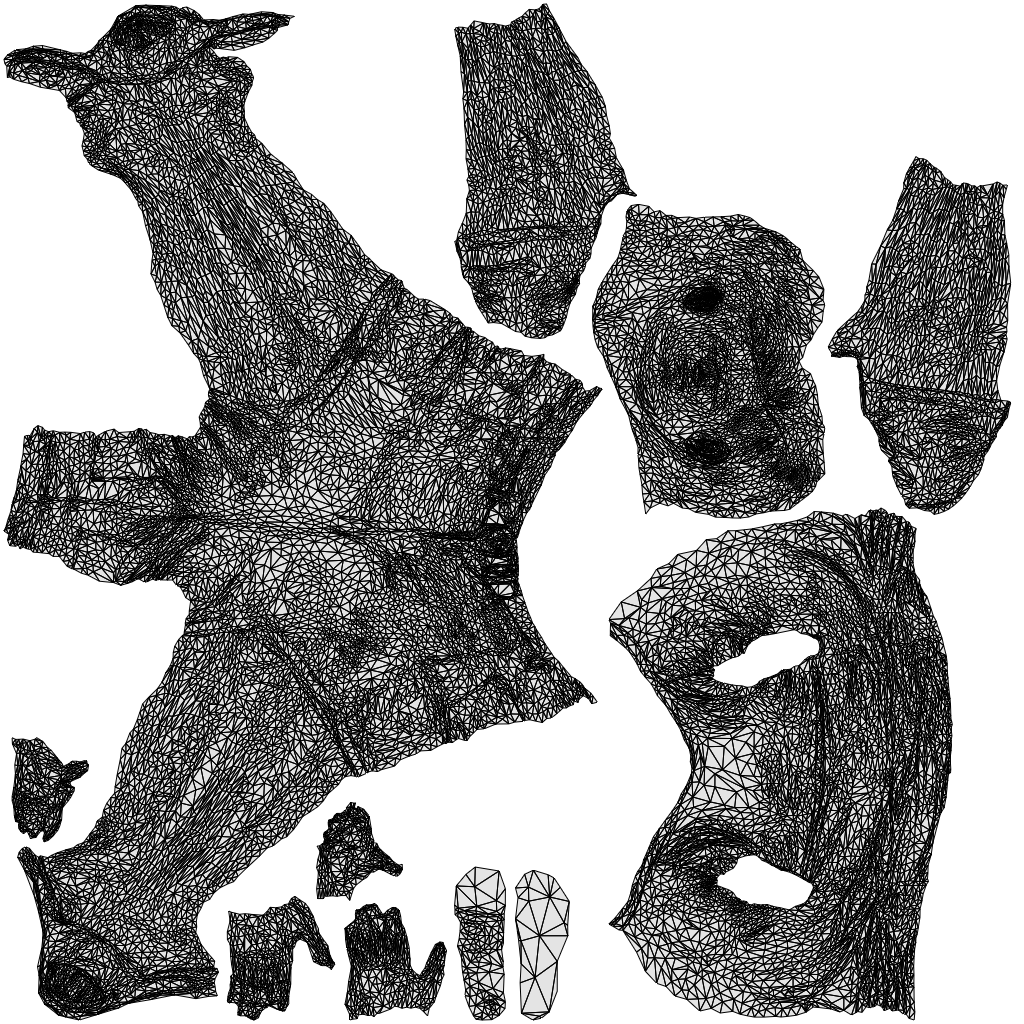 scanned 3D boy casual kids, photogrammetry people for Enscape and V-Ray, wireframe top-down view