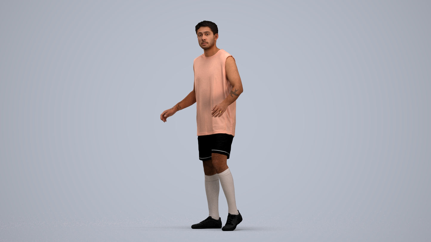 photogrammetry 3D man sport, realistic human model archviz FBX, standing pose render