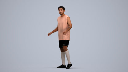 photogrammetry 3D man sport, realistic human model archviz FBX, standing pose render