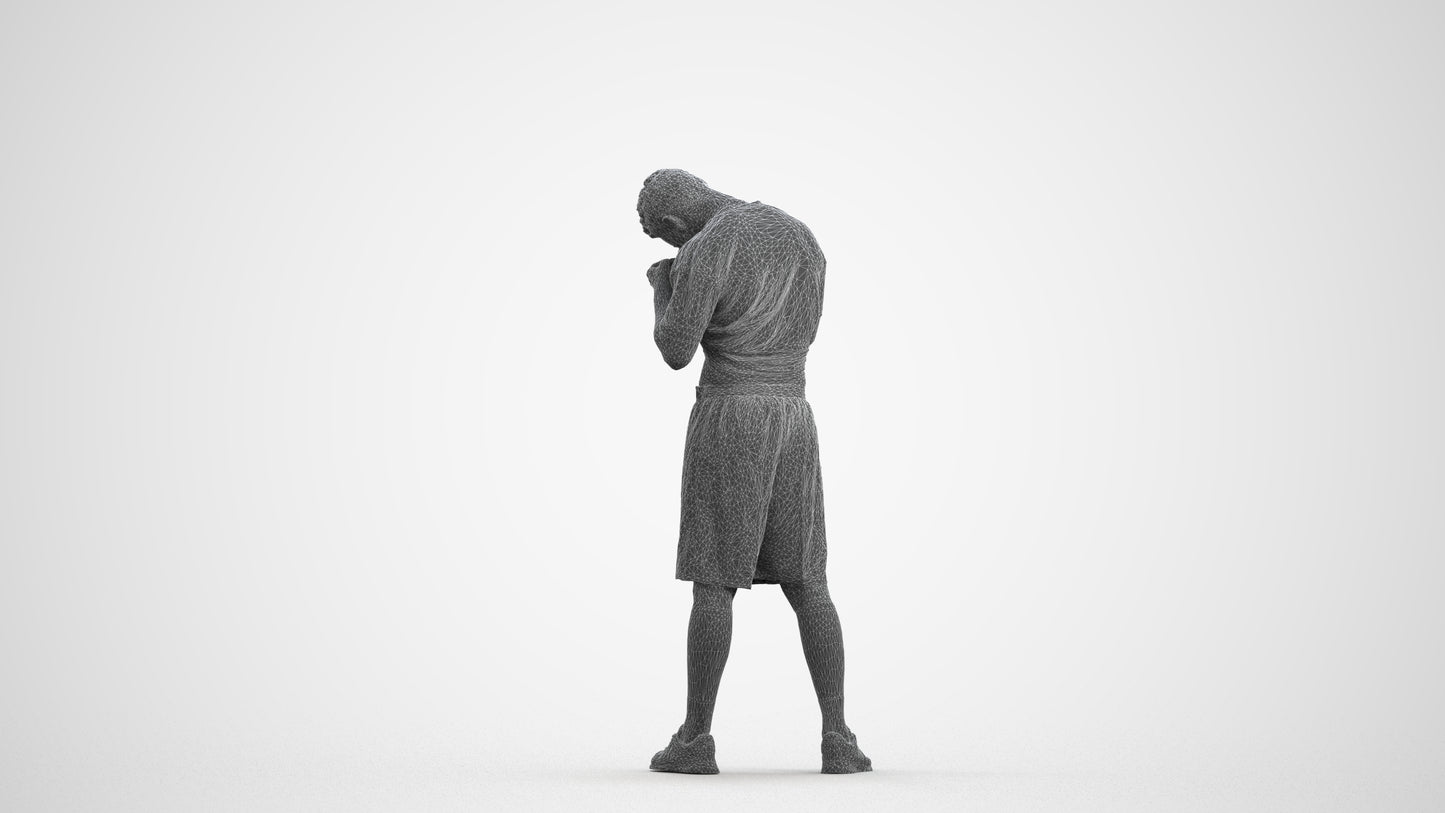 realistic 3D people man sport, render-ready for V-Ray and Corona, FBX OBJ, wireframe front view