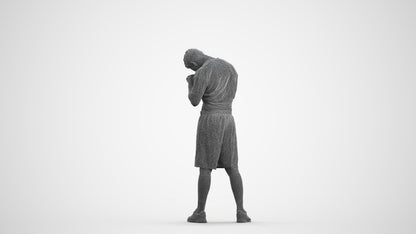 realistic 3D people man sport, render-ready for V-Ray and Corona, FBX OBJ, wireframe front view