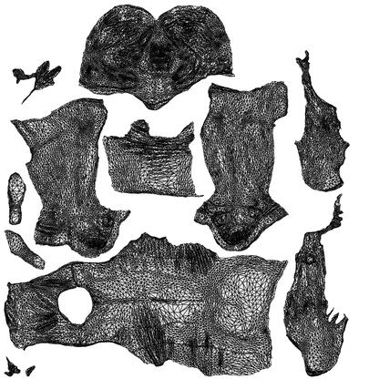 scanned 3D woman business sitting, photogrammetry people for Enscape and V-Ray, wireframe top-down view