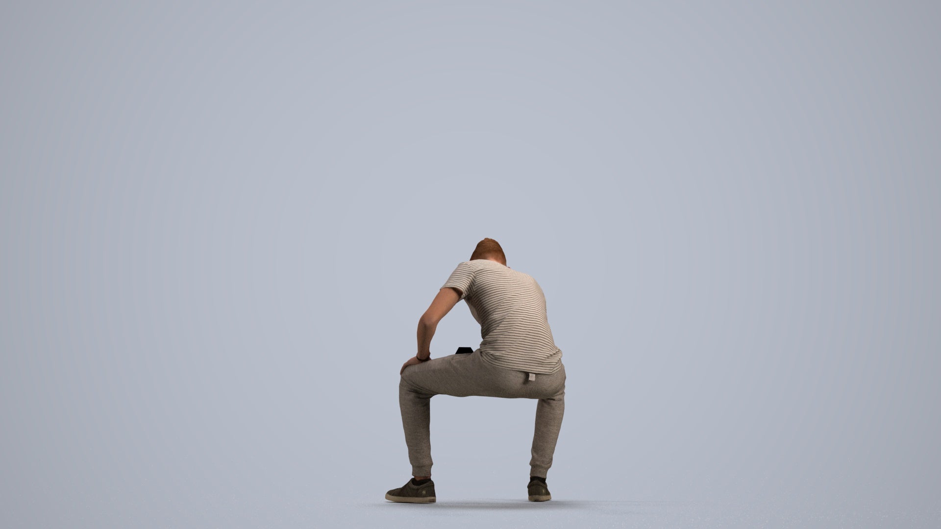 photogrammetry 3D man casual sport, realistic human model archviz FBX, front view render