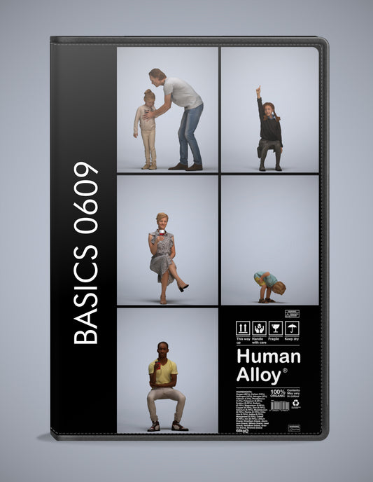 5 3D scanned people kids, photorealistic archviz pack for Enscape and SketchUp