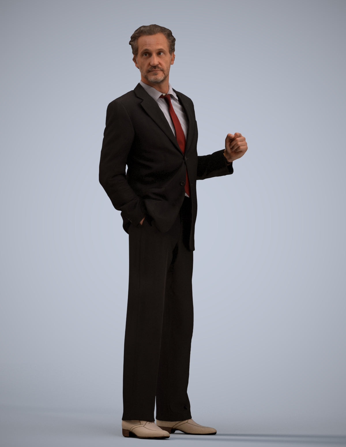 3D scanned man business, photorealistic archviz people for Enscape and SketchUp