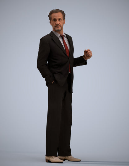 3D scanned man business, photorealistic archviz people for Enscape and SketchUp