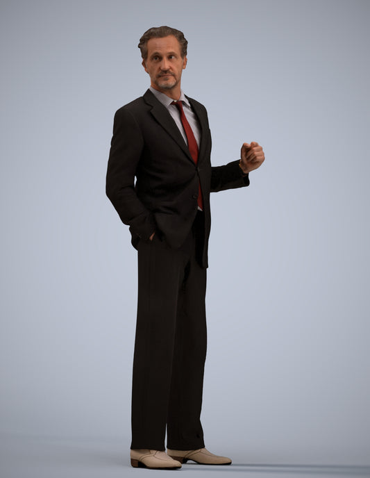 3D scanned man business, photorealistic archviz people for Enscape and SketchUp