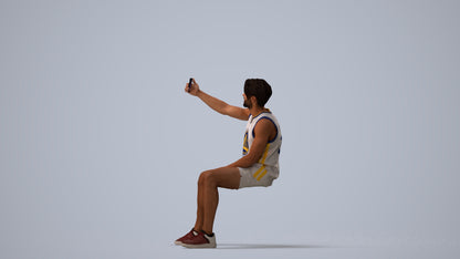 3D people model man sport, scanned human for 3ds Max rendering, three-quarter view render