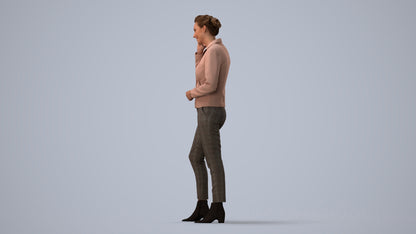 scanned 3D woman business, photogrammetry people for Enscape and V-Ray, three-quarter view render