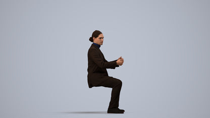 realistic 3D man business, scanned archviz people for Blender and 3ds Max, side view render