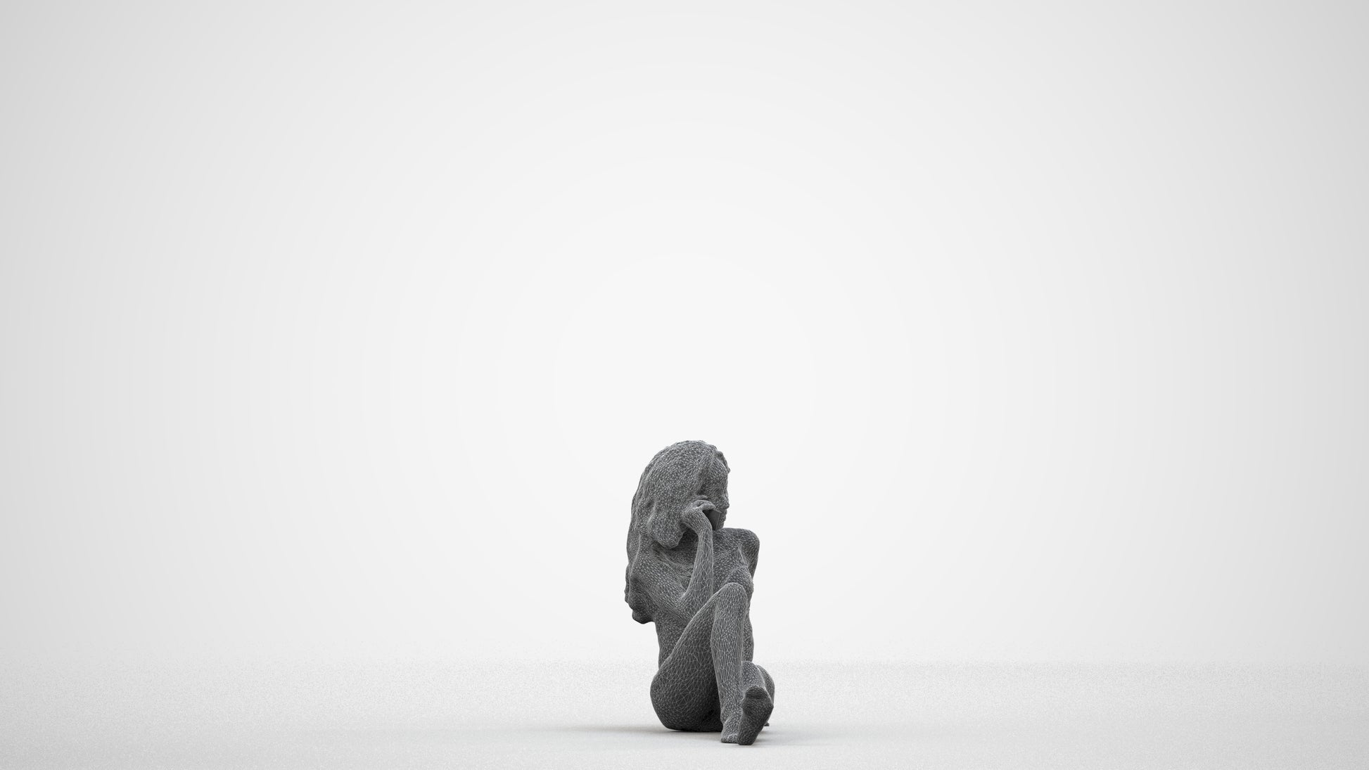 realistic 3D woman pool, scanned archviz people for Blender and 3ds Max, wireframe side view