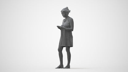 photogrammetry 3D woman standing, realistic human model archviz FBX, square thumbnail