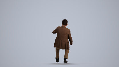 realistic 3D human man business driving, archviz people FBX OBJ for Blender, front view render