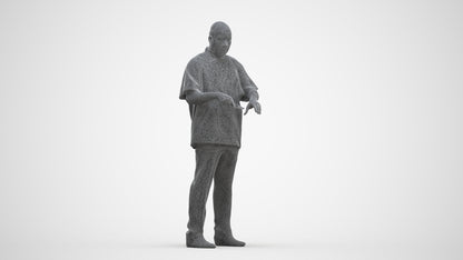 3D scanned man hospitality, photorealistic archviz people for Enscape and SketchUp, three-quarter front view render