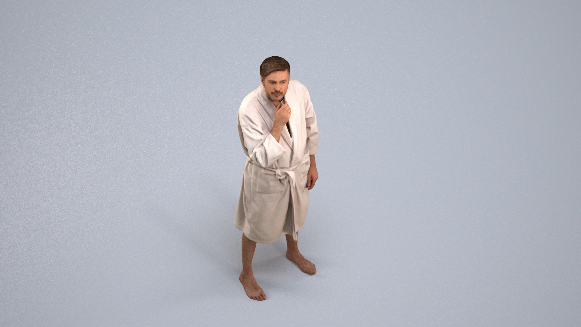3D scanned man sport, photorealistic archviz people for Enscape and SketchUp, back view render