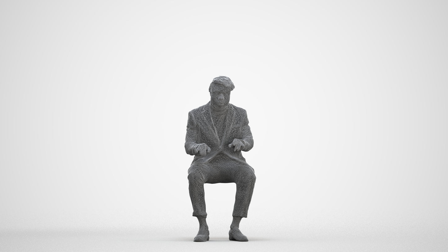 3D people model man business, scanned human for 3ds Max rendering, three-quarter front view render