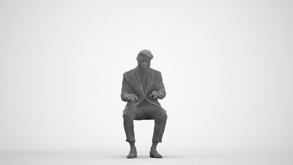 3D people model man business, scanned human for 3ds Max rendering, three-quarter front view render