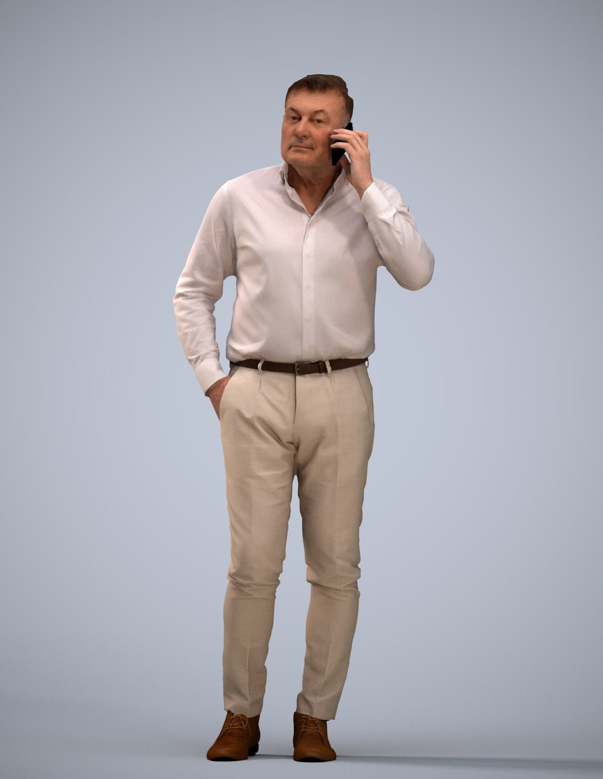 realistic 3D people man casual standing, render-ready for V-Ray and Corona, FBX OBJ