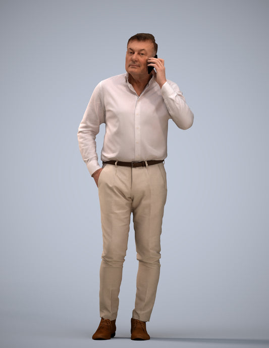 realistic 3D people man casual standing, render-ready for V-Ray and Corona, FBX OBJ