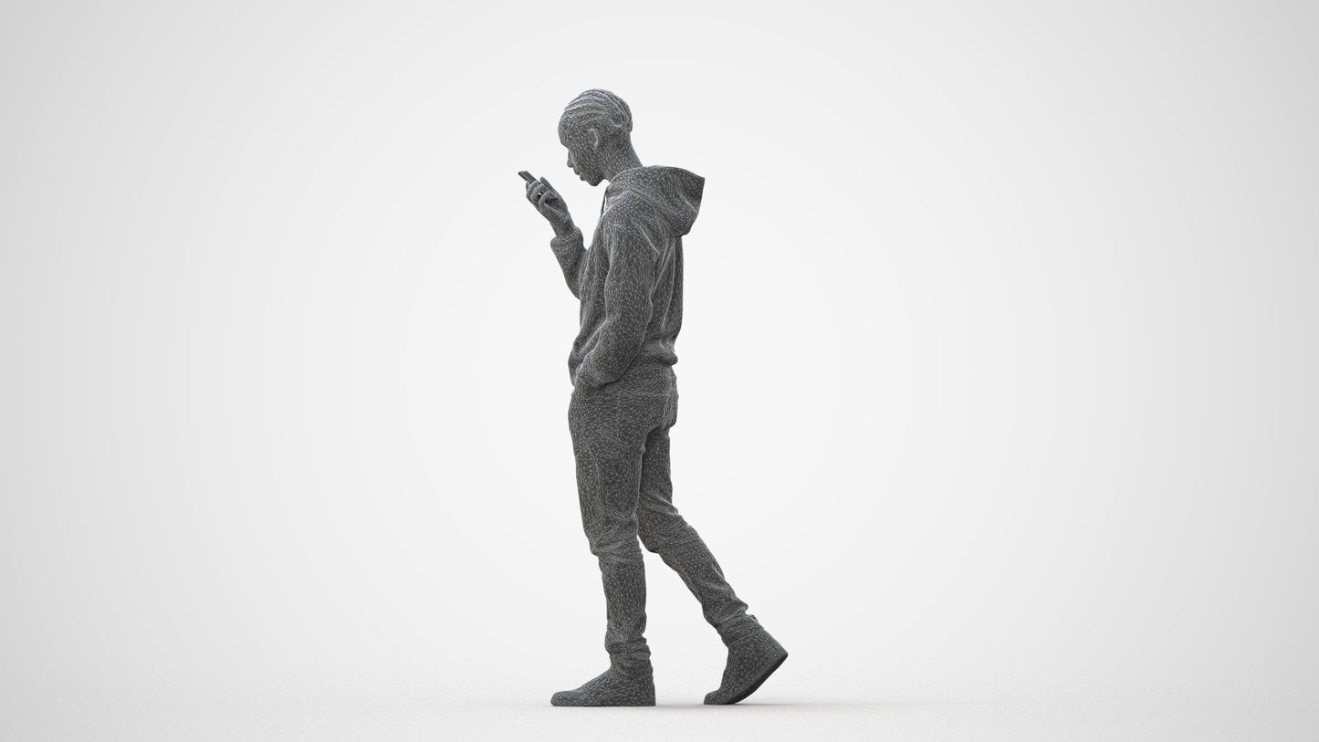 3D people model boy casual kids, scanned human for 3ds Max rendering, square thumbnail
