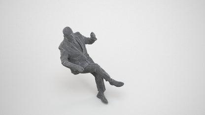 realistic 3D people senior man business, render-ready for V-Ray and Corona, FBX OBJ, wireframe three-quarter view