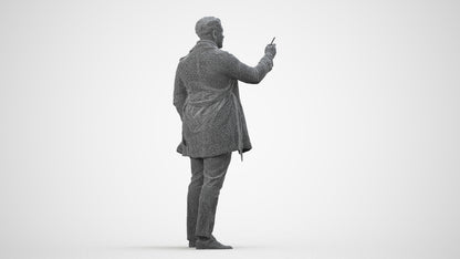 photogrammetry 3D man casual standing, realistic human model archviz FBX, wireframe side view