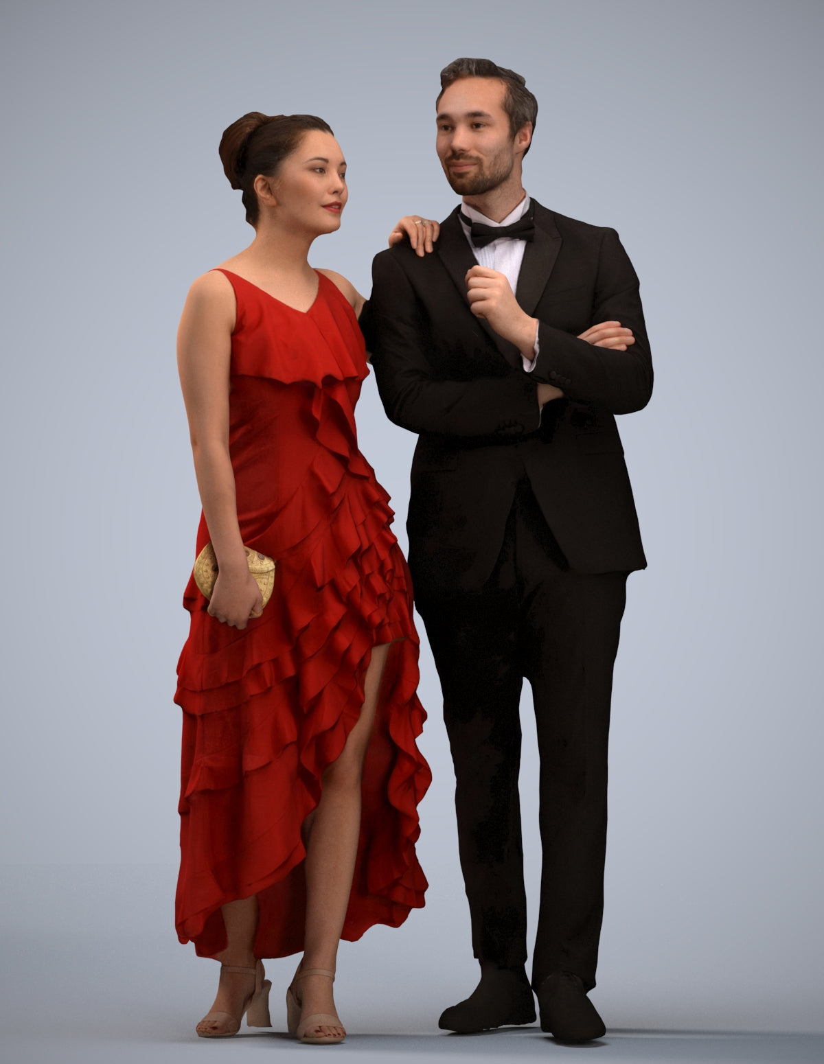 3D human model woman formal formalaffairs, photogrammetry scanned person for archviz