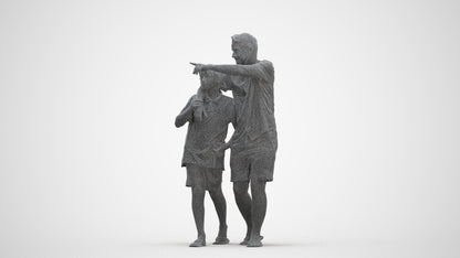 photogrammetry 3D boy kids, realistic human model archviz FBX, three-quarter front view render