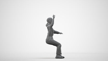 realistic 3D girl kids, scanned archviz people for Blender and 3ds Max, wireframe side view