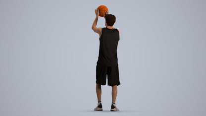 3D people model man sport, scanned human for 3ds Max rendering, front view render