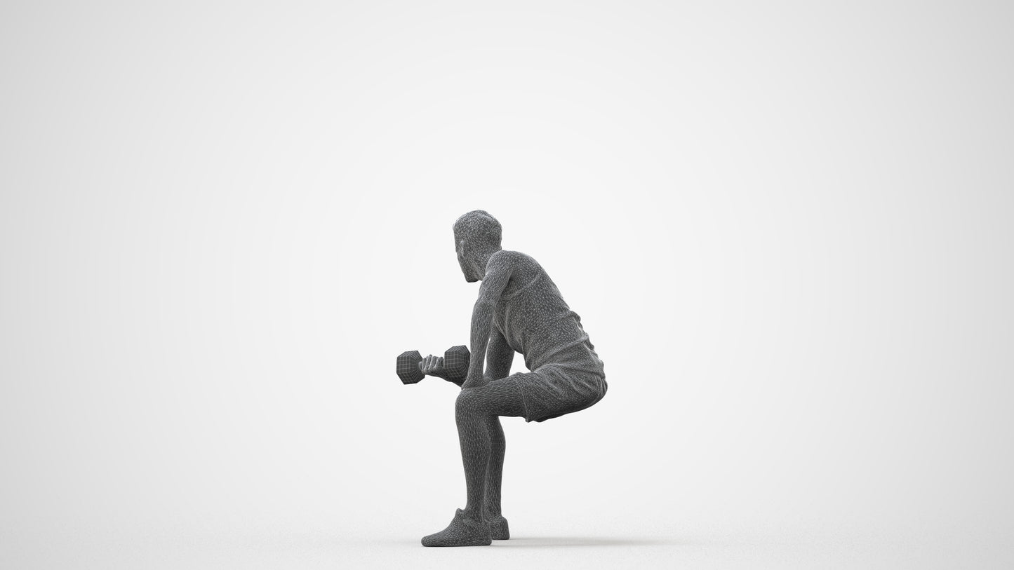 realistic 3D human man sport, archviz people FBX OBJ for Blender, square thumbnail