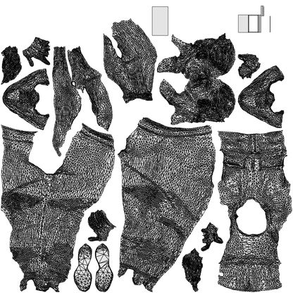 scanned 3D woman sport, photogrammetry people for Enscape and V-Ray, wireframe top-down view