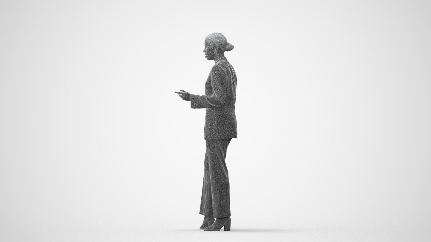 realistic 3D woman business, scanned archviz people for Blender and 3ds Max, square thumbnail