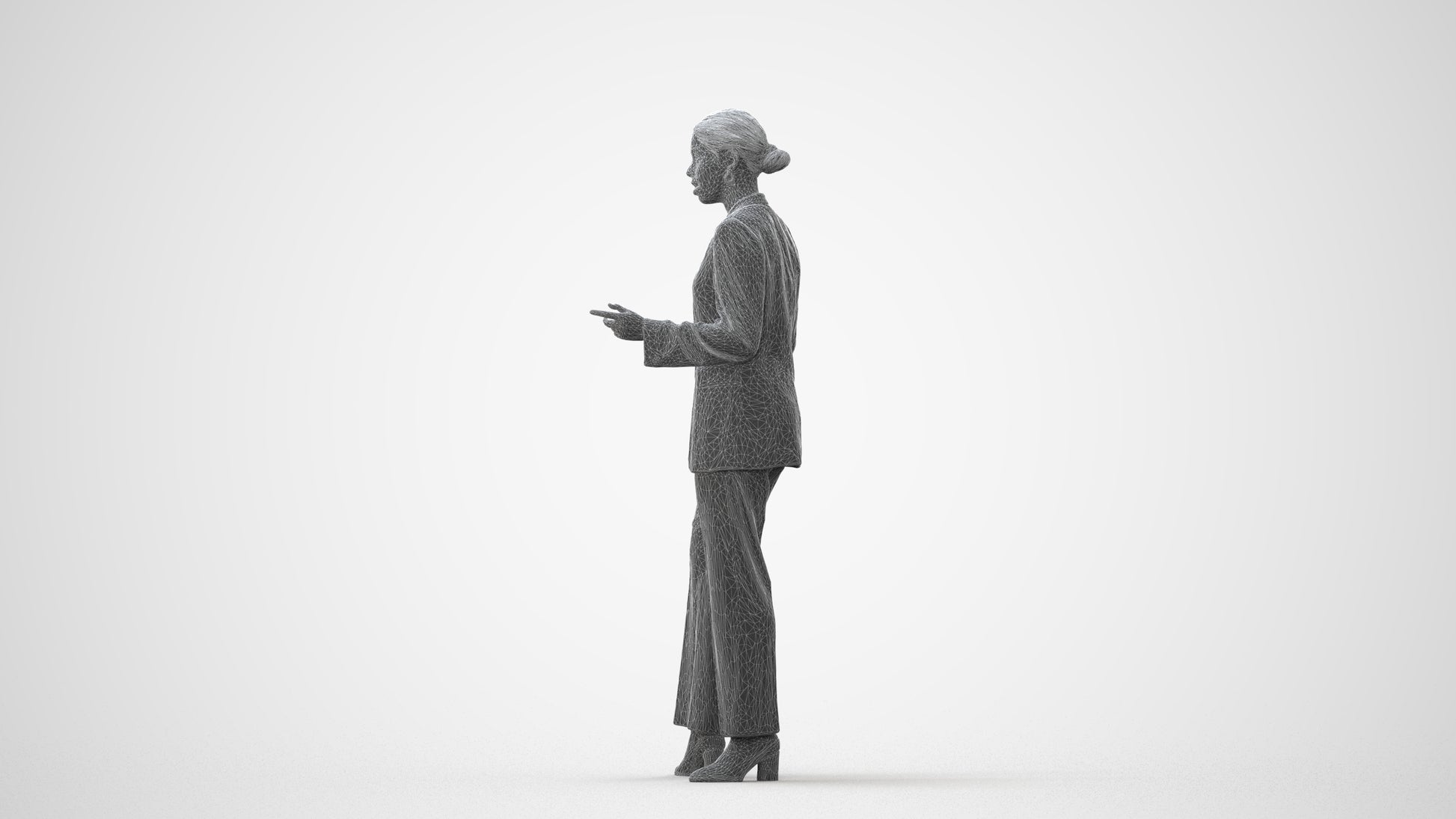 realistic 3D woman business, scanned archviz people for Blender and 3ds Max, square thumbnail