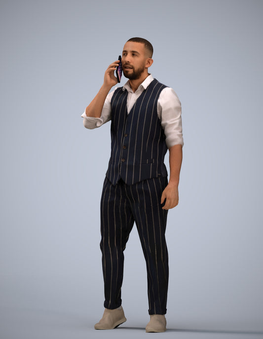 realistic 3D man business, scanned archviz people for Blender and 3ds Max