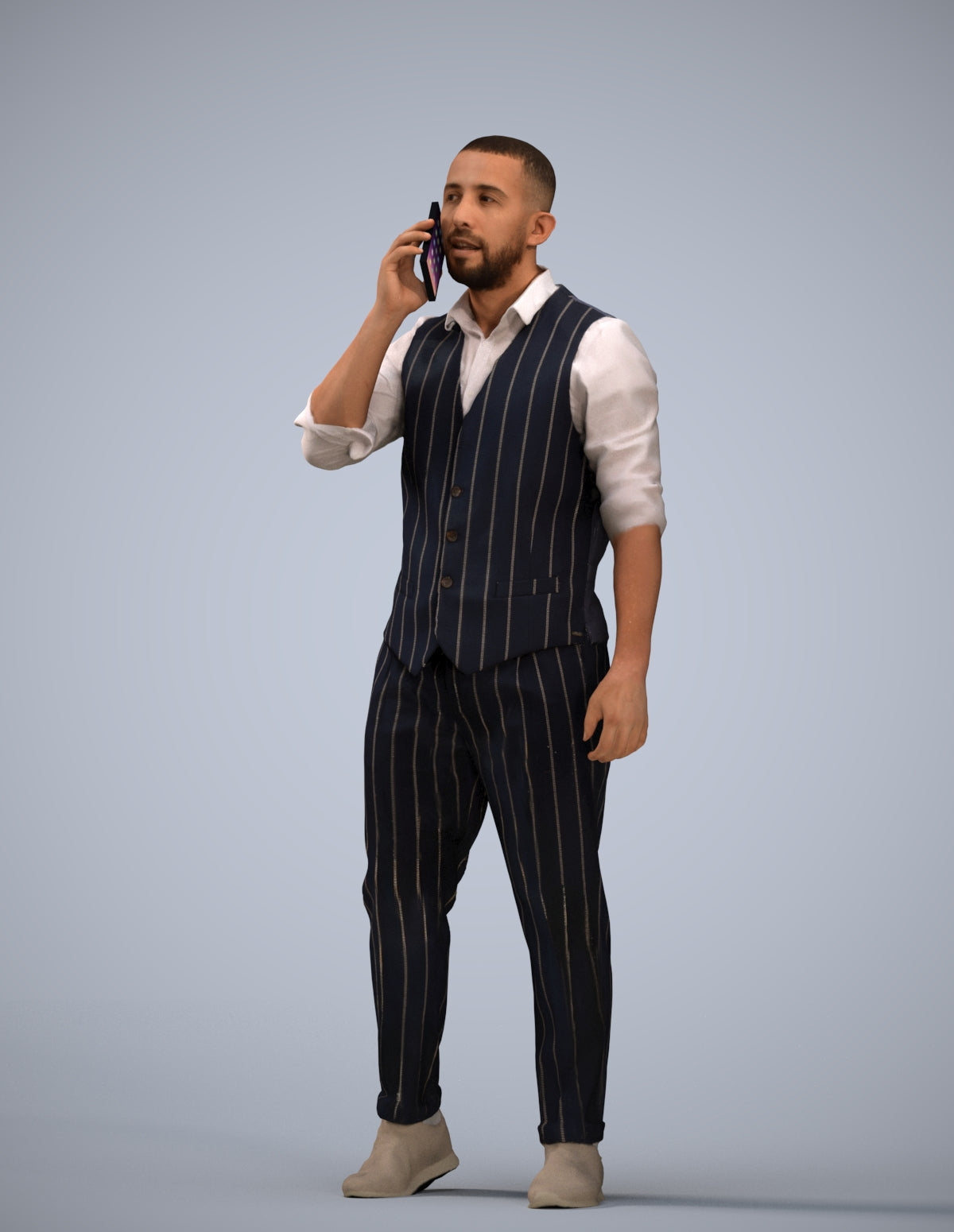 realistic 3D man business, scanned archviz people for Blender and 3ds Max