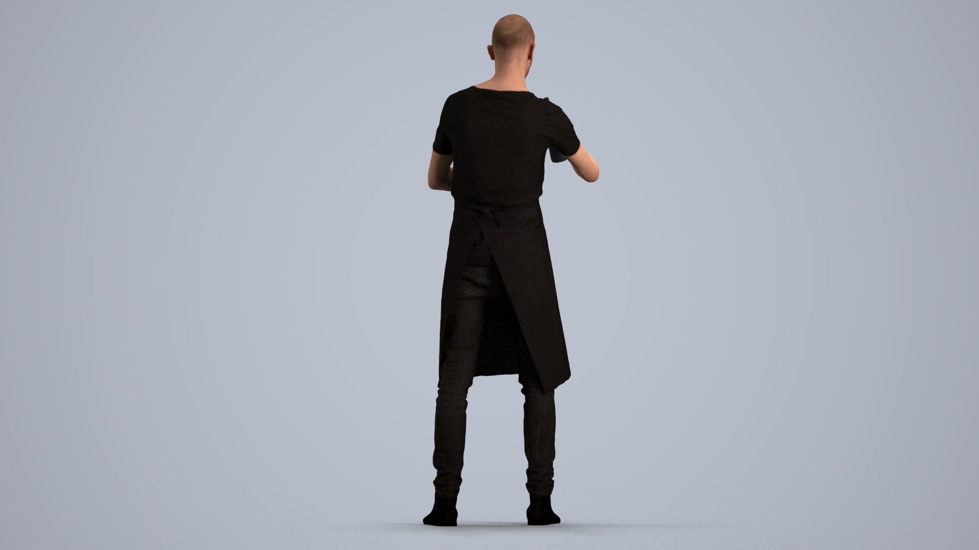 realistic 3D man hospitality, scanned archviz people for Blender and 3ds Max, front view render