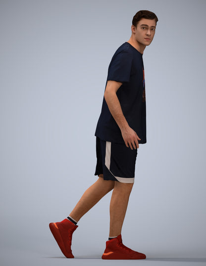 photogrammetry 3D man sport, realistic human model archviz FBX