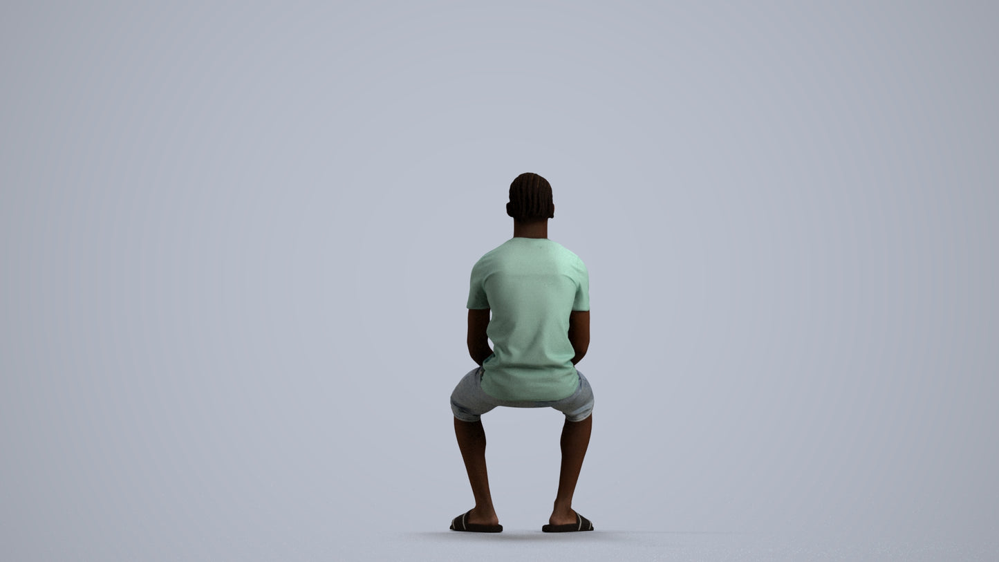 realistic 3D human boy casual kids, archviz people FBX OBJ for Blender, front view render