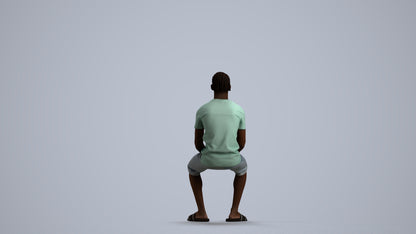 realistic 3D human boy casual kids, archviz people FBX OBJ for Blender, front view render