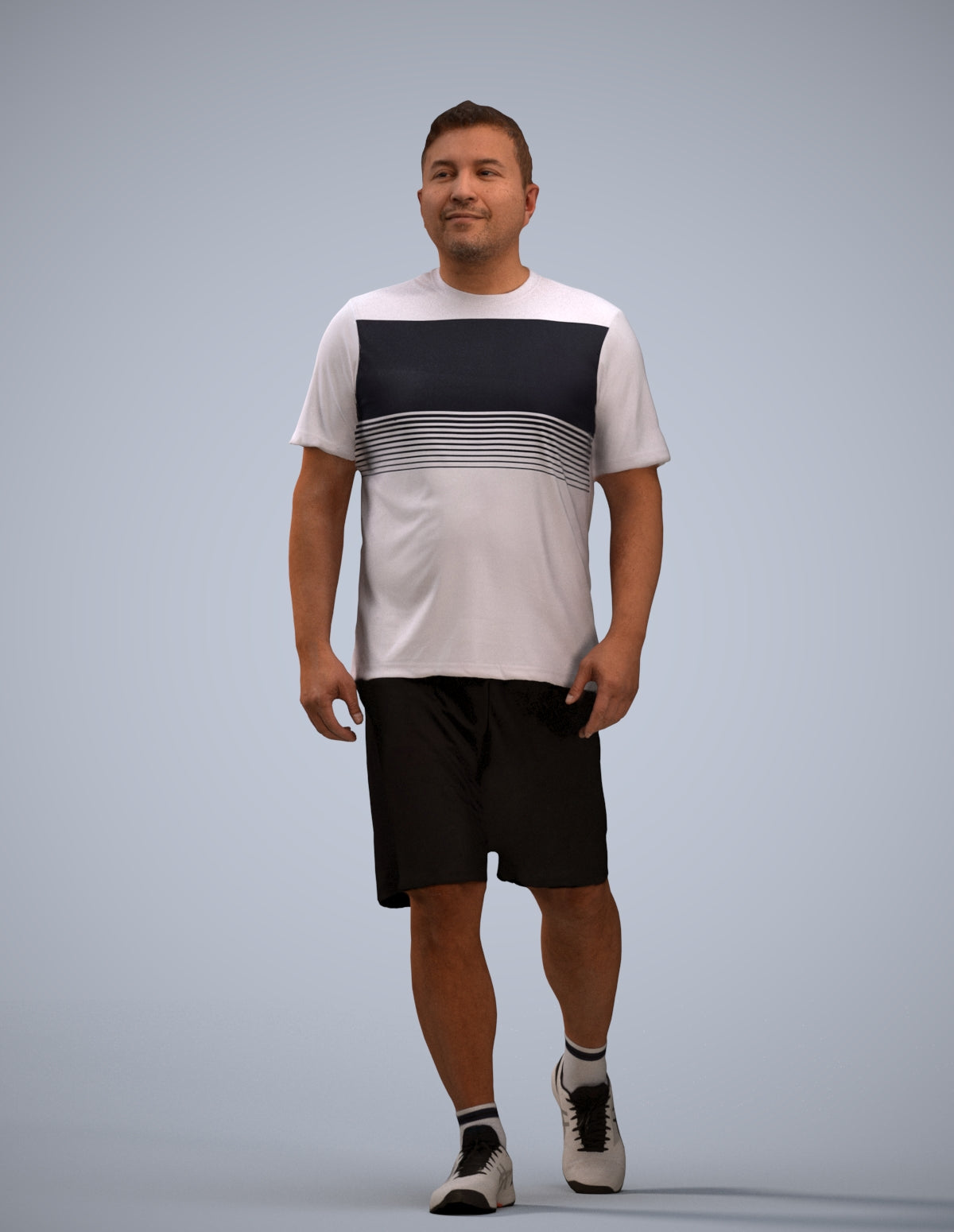 3D people model man sport, scanned human for 3ds Max rendering