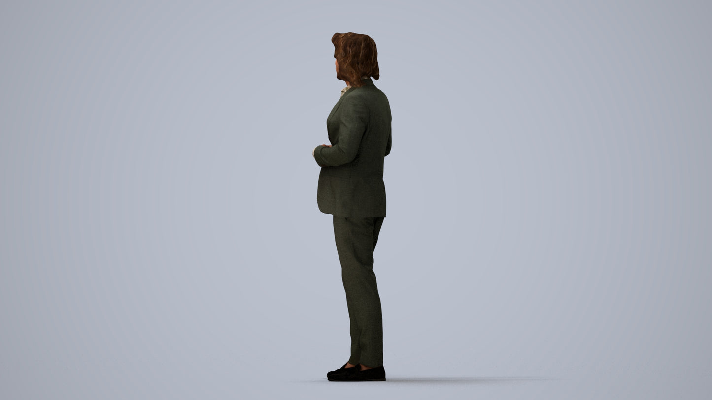 photogrammetry 3D man business, realistic human model archviz FBX, three-quarter view render