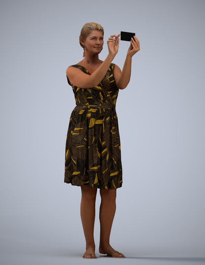 realistic 3D people woman casual standing, render-ready for V-Ray and Corona, FBX OBJ