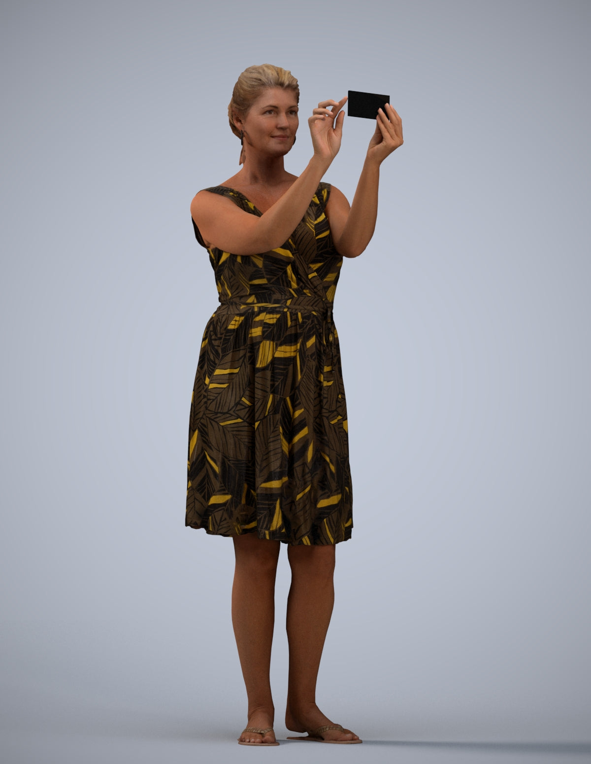realistic 3D people woman casual standing, render-ready for V-Ray and Corona, FBX OBJ